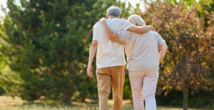 couple walking outside